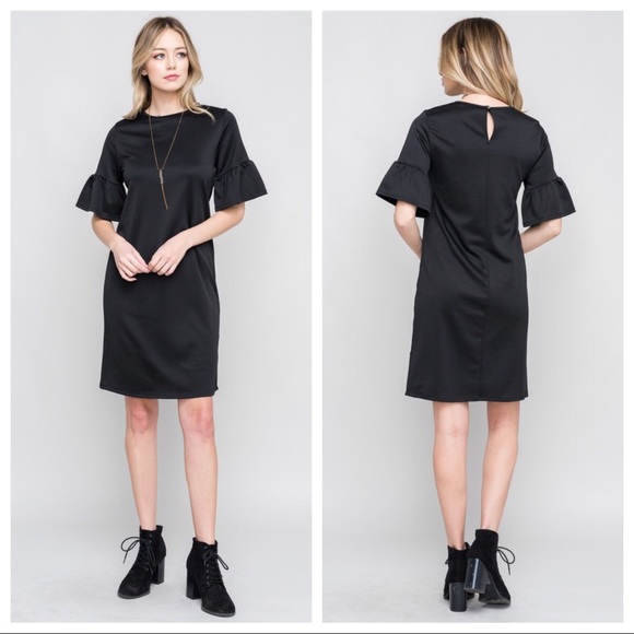 Black Bell Sleeve Dress - Picture 2 of 2